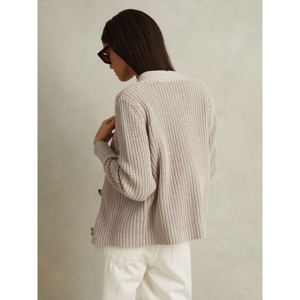 REISS ARIANA Cotton Blend Knitted Cardigan